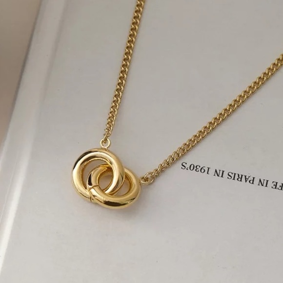 GP Hollow Double Circles Necklace - Picture 5 of 6